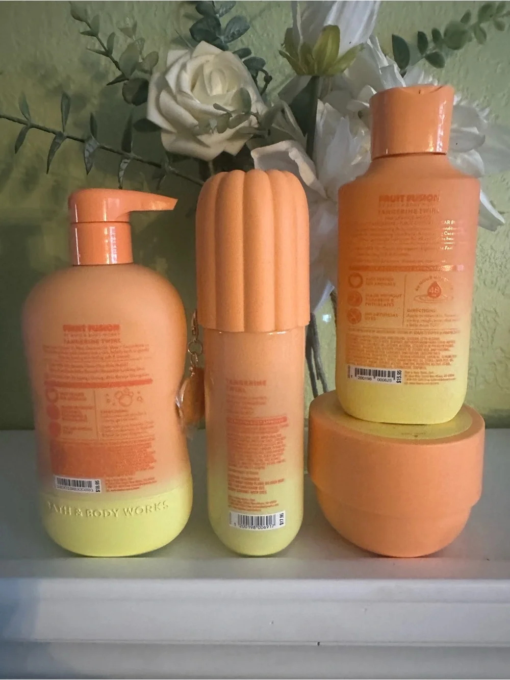 Bath & Body Works Fruit Fusion Tangerine Twirl - Pink & Orange Packaging